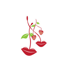 Lip Fruit Logo Cherry Icon Sign Symbol