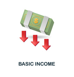 Basic Income Icon 3d From Fintech Industry