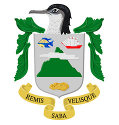 Coat Of Arms Of Saba Is A Caribbean Island Which