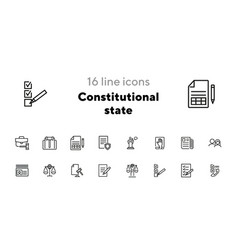 Constitutional State Line Icon Set