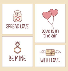 Cute Romantic Cards Set