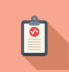 Heart Health Clipboard Icon Flat Body