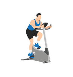 Man Doing Cardio Stationary Bike Spinning Exerci