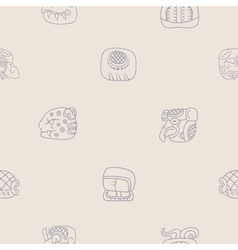 Seamless Pattern With Glyphs Of The Mayan Writing