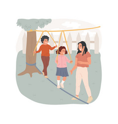 Slackline Isolated Cartoon