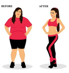 Thin and fat proper nutrition Royalty Free Vector Image