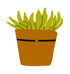 Green Plant In Brown Pot Cartoon Icon