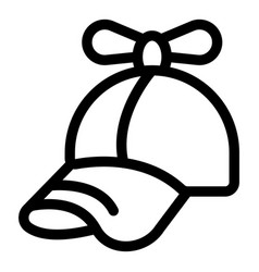 Line Icon Style Drawing Of A Baseball Cap