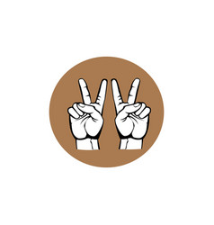 Two Fingers Logo Hand Design