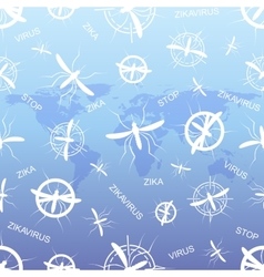 Zika Virus Pattern Wallpapers With World Map