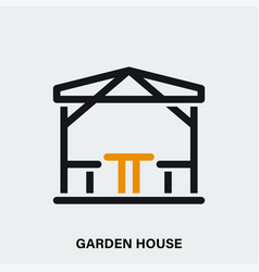 Garden House Linear Icon On Light