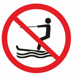 No Water Skiing Red Sign