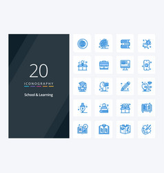 20 School And Learning Blue Color Icon