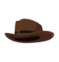 Brown Cowboy Hat Template Traditional Retro