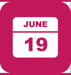 June 19th Date On A Single Day Calendar