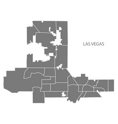 Las Vegas Nevada City Map With Neighborhoods Grey