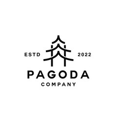 Pagoda Temple Logo Design Graphic Emblem