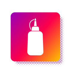 White Mustard Bottle Icon Isolated On