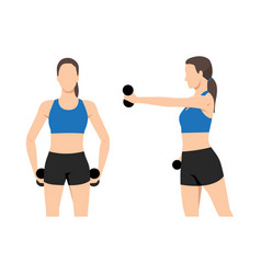 Woman Doing Jab Cross Exercise With Dumbbell