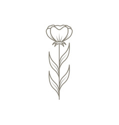 Female Flower Line Logo Design Image