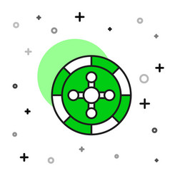 Filled Outline Casino Roulette Wheel Icon Isolated