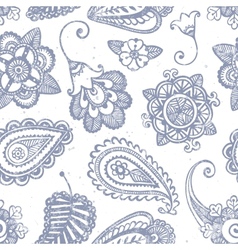 Seamless pattern with hand drawn flowers Vector Image