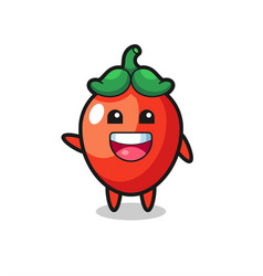 Happy Chili Pepper Cute Mascot Character