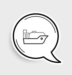 Line Oil Tanker Ship Icon Isolated On Grey