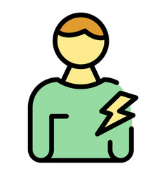 Man Panic Attack Icon Flat