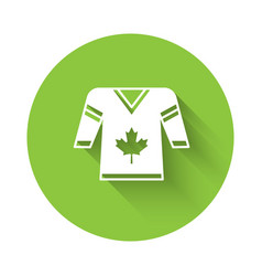 White Hockey Jersey Icon Isolated With Long Shadow