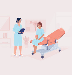 Woman Visiting Gynecologist Flat Color