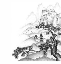 Chinese Painting Style Hand Drawn