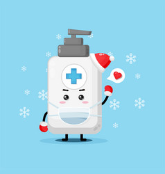 Cute Hand Sanitizer Mascot Using Medical Mask