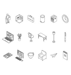 Home Office Icons Set Outline