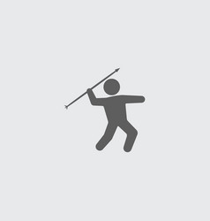 Black Flat Olympic Javelin Throw Icon