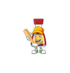 Sporty Smiling Say Asian Sauce Icon With Baseball