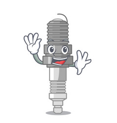 Waving Spark Plug In A Cartoon Box