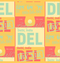 Delhi Airport Tag Seamless Pattern