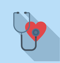 Heart Rate Stethoscope Icon Flat Event