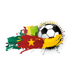 Soccer Ball With Spots Forming The Cameroon Flag