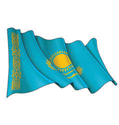 Waving Flag Of Kazakhstan