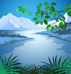 Scenic lake Royalty Free Vector Image - VectorStock