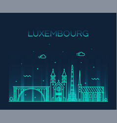 Luxembourg Skyline Linear Style City Trendy