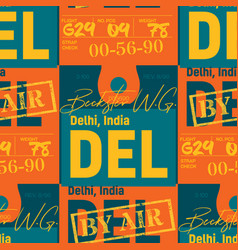 Delhi Airport Tag Seamless Pattern