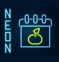 Glowing Neon Line World Vegetarian Day Icon