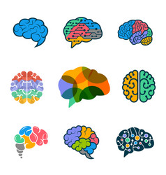 Intellectual Brain Signs Mental Game Icons Head