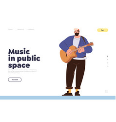 Landing Page With Virtuoso Male Artist Playing