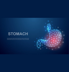 Stomach 3d Low Poly Symbol With Pain Center