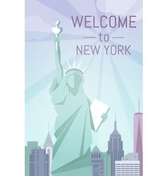 Welcome To New York Poster Flat Design