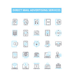 Direct Mail Advertising Services Line Icons